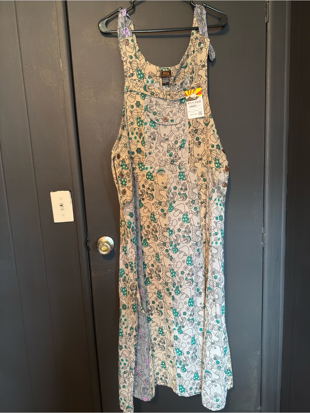 Risina Floral Jumper Maxi Dress in Teal and Cream